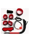 Bicomi Kırmızı/Siyah İçi Tüylü Deri 7li Harness Set