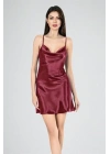 Bicomi Kısa Gecelik Degaje Bordo 7740