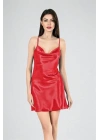 Bicomi Kısa Gecelik Degaje Kırmızı 7740