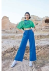 Bicomi Kısa Kollu Never Give Up 3lü Crop Eşofman Takımı