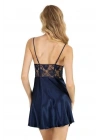 Bicomi Lacivert Kısa Saten Gecelik 8239
