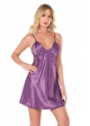 Bicomi Lila Kısa Saten Gecelik