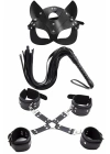 Bicomi Maske Kırbaç Bileklik 5 Li Harness Deri Set