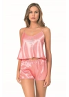 Bicomi Mercan Saten Babydoll Şort Takımı