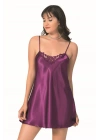 Bicomi Mor Kısa Saten Gecelik
