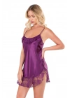 Bicomi Mor Kısa Saten Gecelik