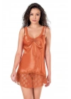 Bicomi Oranj Kısa Saten Gecelik