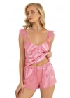 Bicomi Pembe Saten Şort Takımı 9212