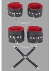 Bicomi Siyah Kırmızı Harness Fantezi Aksesuar Set