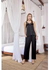 Bicomi Viskon Dantelli ve Dekolteli Saten Pijama Takımı