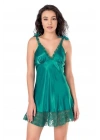 Bicomi Zümrüt Kısa Saten Gecelik 8121