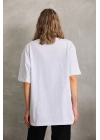 Bisiklet Yaka 20/1 Düz Oversize T-Shirt - Beyaz -