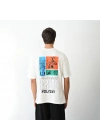 Bisiklet Yaka Baskılı Oversize T-Shirt - Beyaz -