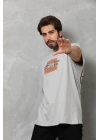 Bisiklet Yaka Baskılı Oversize T-Shirt - Gri -
