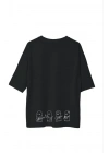 Bisiklet Yaka Baskılı Oversize T-Shirt - Siyah -