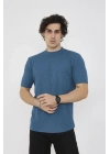 Bisiklet Yaka Slim fit T-Shirt- Turkuaz