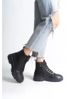 BLOOM Bağcıklı Fermuarlı Ortopedik Taban Kadın Bot CST - Siyah