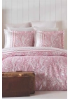 Çift Kişilik Nevresim Takımı Pamuklu Vintage Pembe Paisley