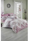 Çift Kişilik Ranforce Nevresim Takımı %100 Pamuklu Şimal Pembe