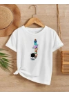 Çocuk   Baskılı T-Shirt - Beyaz