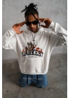 DANKES Baskılı Kapüşonlu Sweat - Beyaz -