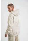 Double Oversize Kapşonlu Yıkamalı SweatShirt - Krem -