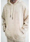 Double Oversize Kapşonlu Yıkamalı SweatShirt - Krem -