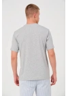 Düz Biskilet Yaka Oversize T-shirt - Gri -