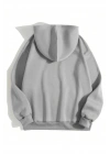 Düz Kapüşonlu Sweat - Boyalı Gri -