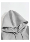 Düz Kapüşonlu Sweat - Boyalı Gri -