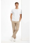 Erkek Bisiklet Yaka Tişört Regular Kalıp Basic Pamuklu Günlük Kullanım T-shirt - Beyaz