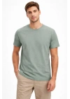 Erkek Bisiklet Yaka Tişört Regular Kalıp Basic Pamuklu Günlük Kullanım T-shirt - Mint Yeşili