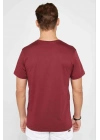 Erkek  Düz A Kalite Pamuklu Penye  T-shirt - Bordo