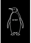 Erkek Nihilist Penguen Özel Tasarım Oversize Bisiklet Yaka Tişört - Siyah