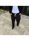 Fitilli Kadife Cepli Buggy Pantolon Oversize Rahat Kalıp - Siyah