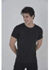 Gögüs Fileli Slim fit T-shirt - Siyah -