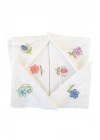 Hediyelik İşlemeli Bayan Mendili 6 lı Paket 28x28 cm 100 Pamuk