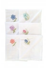 Hediyelik İşlemeli Bayan Mendili 6 lı Paket 28x28 cm 100 Pamuk