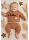 Hello Nakışlı % 100 Pamuk 2li Erkek Bebek Takım