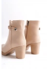 JULY Fermuarlı Ortopedik Taban Topuklu Kadın Bot CTT - Ten