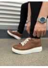 JY151 Boost Bağcıklı Cilt Erkek Günlük Sneaker Ayakkabı CBT - Taba