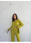 Kadın Gömlek Ve Pantolon Takım - Açık Yeşil