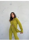 Kadın Gömlek Ve Pantolon Takım - Açık Yeşil