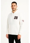 Kapşonlu Sweatshirt Ön  Arka Baskılı - Beyaz -