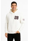 Kapşonlu Sweatshirt Ön  Arka Baskılı - Beyaz -