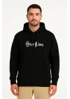 Kapşonlu Sweatshirt “Other Lives” Ön  Arka Baskılı - Siyah -