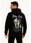 Kapşonlu Sweatshirt “Other Lives” Ön  Arka Baskılı - Siyah -