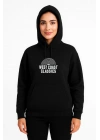 Kapşonlu Sweatshirt – Oversize“West Coast Classics” - Siyah -