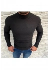 Kaşkorse Boğazlı Full Likralı Fitilli Body Kazak - Siyah