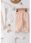 Kelebek Nakışlı Tulumlu % 100 Pamuk Erkek Bebek 5li Set